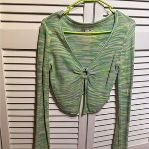 American Eagle Outfitters Multicolor Knotted Long Sleeve Top